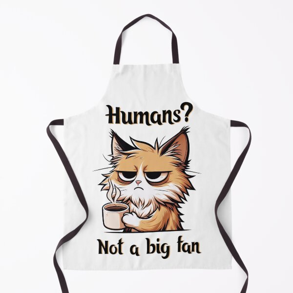 Item preview, Humans Not A Big Fan | Funny Grumpy Coffee Cat Meme designed and sold by BlackCat Vibe.
