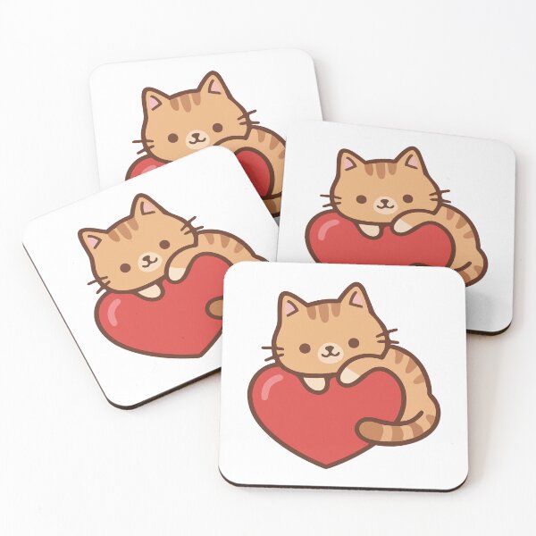 Item preview, Purr-fect Love: Cute Ginger Tabby Cat Hugging a Red Heart designed and sold by KrisGraphic45.