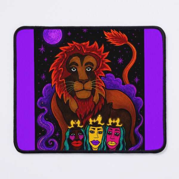Item preview, Psychedelic Lion and Moon Sisters designed and sold by ZunZunArt.