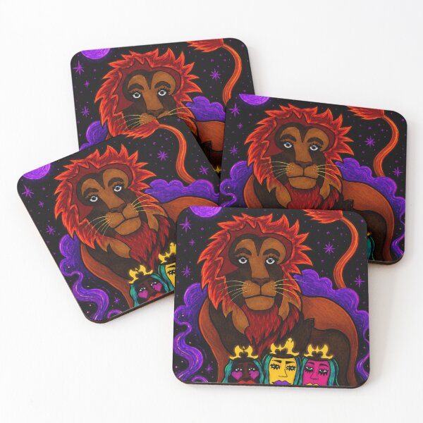 Item preview, Psychedelic Lion and Moon Sisters designed and sold by ZunZunArt.