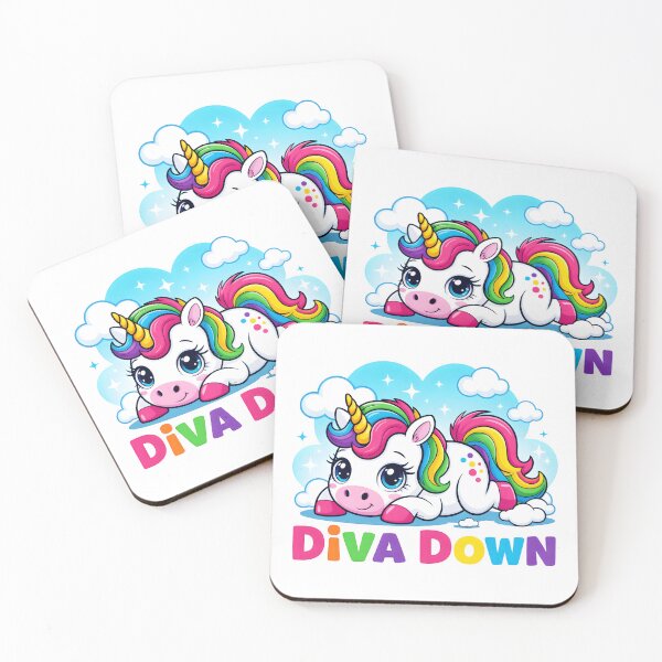 Item preview, Diva Down rainbow unicorn designed and sold by BuxomBabe21.