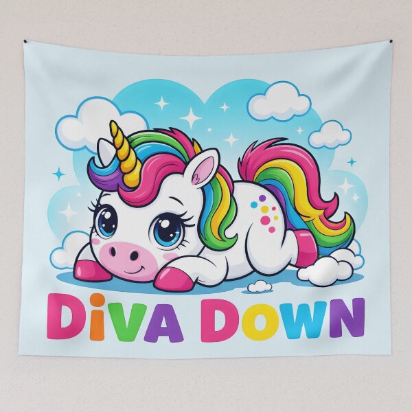 Item preview, Diva Down rainbow unicorn designed and sold by BuxomBabe21.
