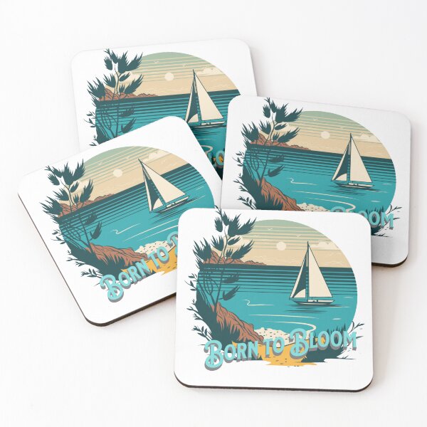 Artikelvorschau, Retro Born to Bloom Ocean Sailboat Mindful Affirmation Art entworfen und verkauft von MagySale.