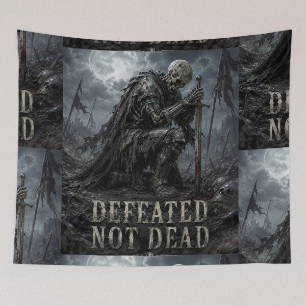 Item preview, Defeated Not Dead Skeleton Knight Gothic Design | Dark Fantasy Warrior Motivation Art designed and sold by Ecocrushstudio.