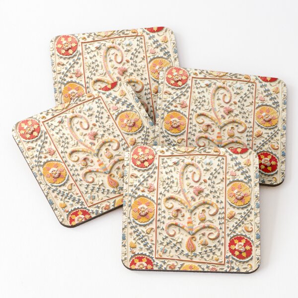 Item preview, Kermina Suzani Uzbekistan Floral Embroidery Print designed and sold by Vicky Brago-Mitchell®.
