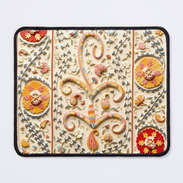 Item preview, Kermina Suzani Uzbekistan Floral Embroidery Print designed and sold by Vicky Brago-Mitchell®.