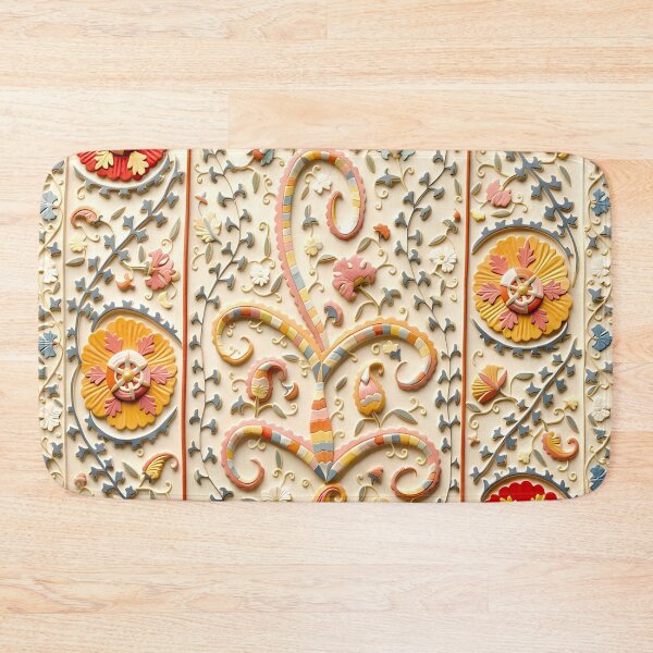 Item preview, Kermina Suzani Uzbekistan Floral Embroidery Print designed and sold by Vicky Brago-Mitchell®.