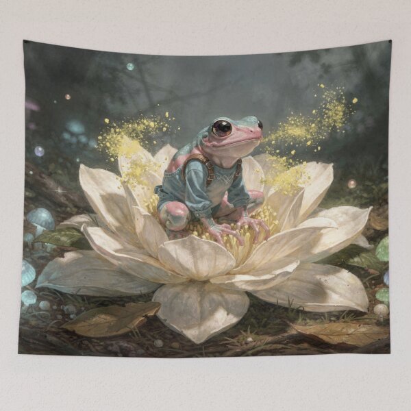 Item preview, Bloomlit Frog in the Hidden Woods designed and sold by Anvc-Art.