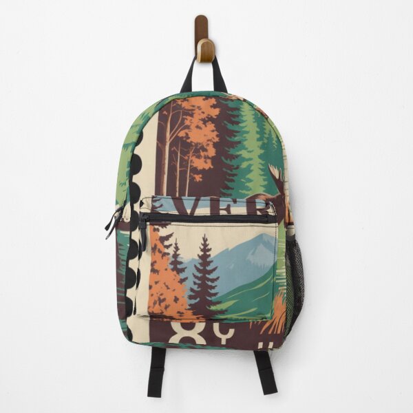 Item preview, Vintage U.S. postage stamp illustration of Vermont wilderness, a moose standing in the foreground beside a still mountain pond designed and sold by 123ks.