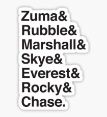 Zuma & Rubble & Marshall & Skye & Everest & Rocky & Chase (Dogs of Paw patrol) Sticker