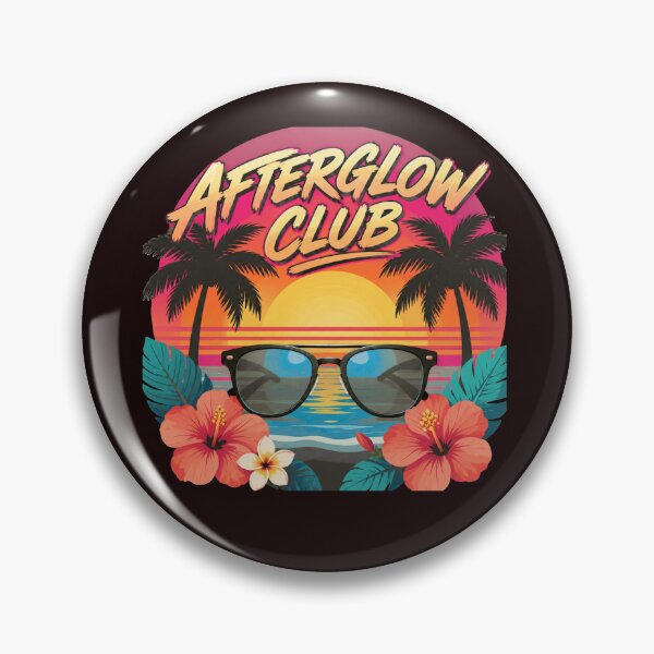 Item preview, Afterglow Club – Retro Tropical Sunset Summer Aesthetic T-Shirt designed and sold by bazstees54.