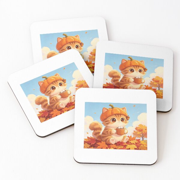 Item preview, Autumn ginger cat with a pumpkin hat designed and sold by carlsmart1.