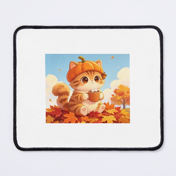 Item preview, Autumn ginger cat with a pumpkin hat designed and sold by carlsmart1.
