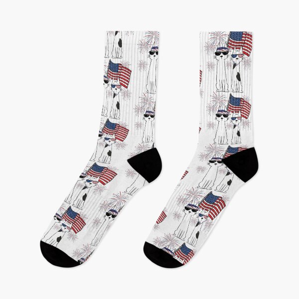 Item preview, Los gatos celebran con fuegos artificiales y bandera. designed and sold by m2inspiration.
