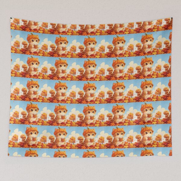 Item preview, Autumn ginger cat with a pumpkin hat designed and sold by carlsmart1.
