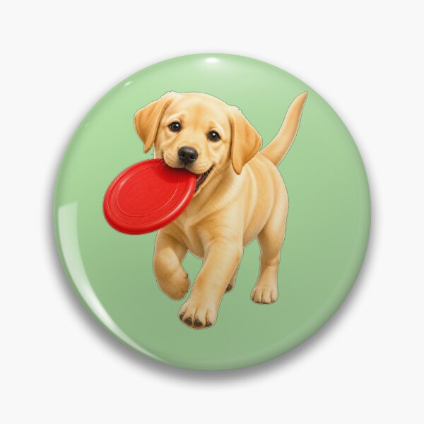 Item preview, Playful Yellow Labrador Puppy with Frisbee designed and sold by DarVibe Designs.