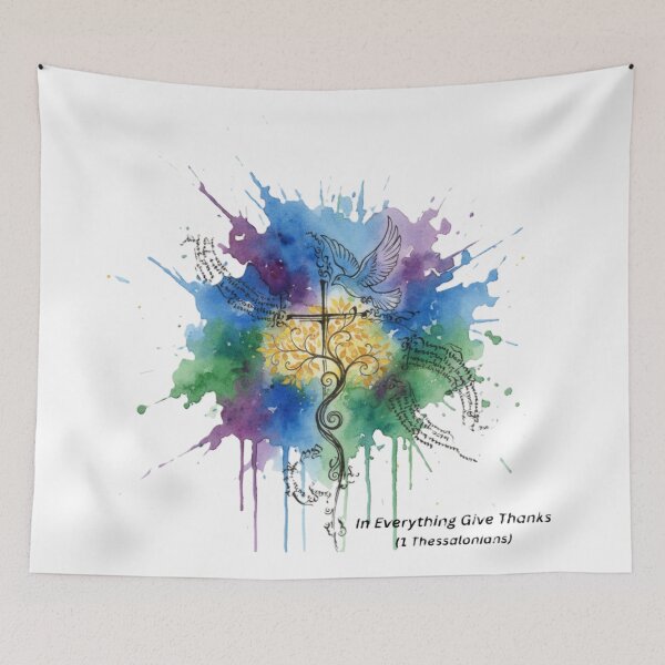Item preview, In Everything Give Thanks (1 Thessalonians) - Watercolour designed and sold by Boysmom21.