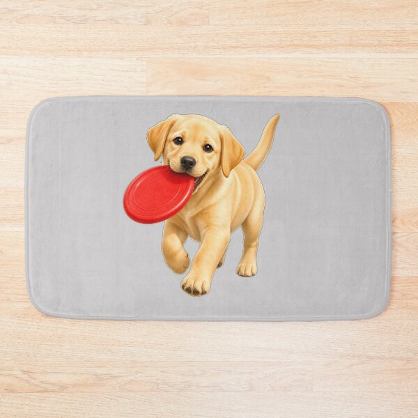 Item preview, Playful Yellow Labrador Puppy with Frisbee designed and sold by DarVibe Designs.