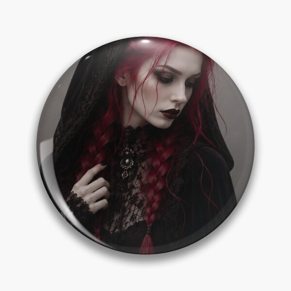 Item preview, Crimson-Haired Gothic Witch | Dark Elegance Fantasy Portrait designed and sold by WhimsyWink.