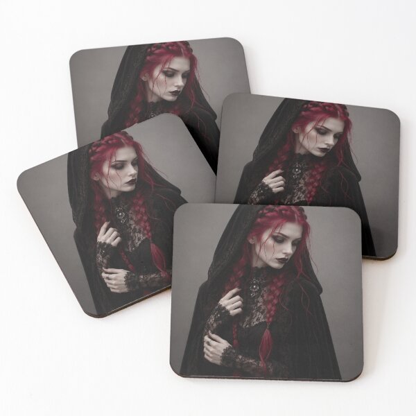 Item preview, Crimson-Haired Gothic Witch | Dark Elegance Fantasy Portrait designed and sold by WhimsyWink.