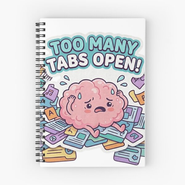 Item preview, Too Many Tabs Open Sticker | ADHD Brain Humor designed and sold by CutePlix.