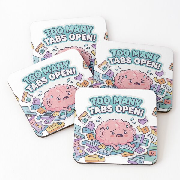 Item preview, Too Many Tabs Open Sticker | ADHD Brain Humor designed and sold by CutePlix.