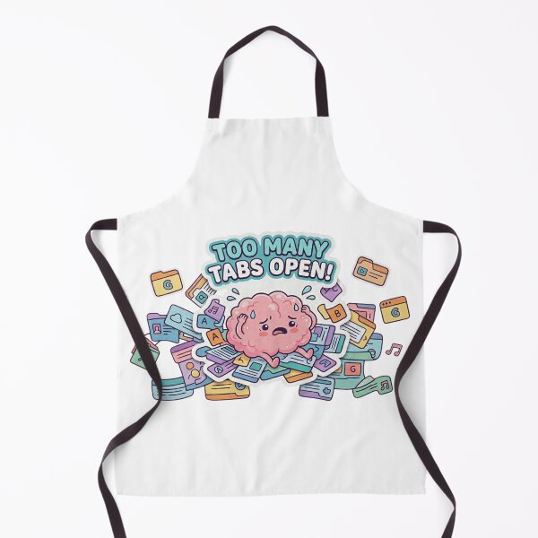 Item preview, Too Many Tabs Open Sticker | ADHD Brain Humor designed and sold by CutePlix.