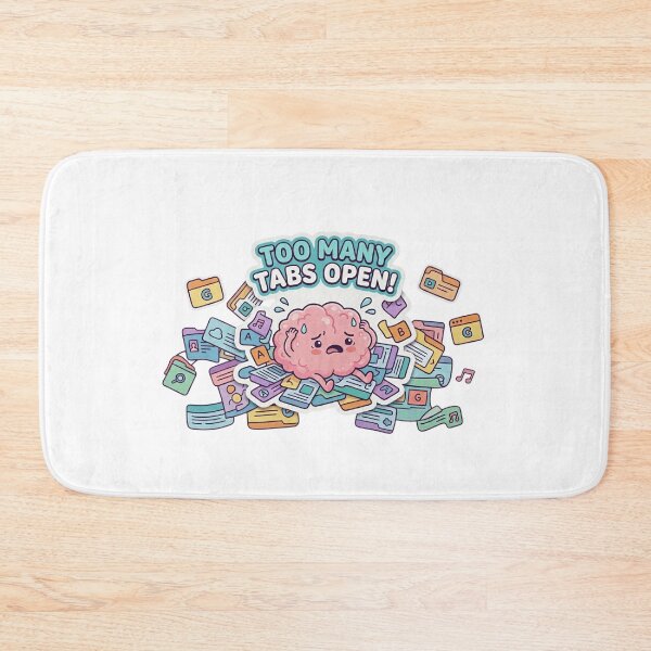Item preview, Too Many Tabs Open Sticker | ADHD Brain Humor designed and sold by CutePlix.
