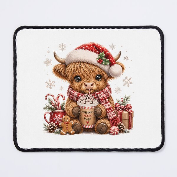 Item preview, Cute Christmas Highland Cow - Peppermint Mocha Magic Holiday Coffee designed and sold by anamul43.