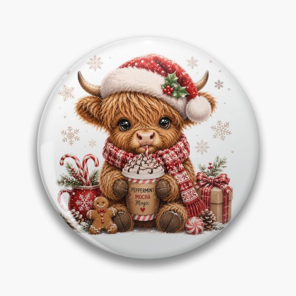 Item preview, Cute Christmas Highland Cow - Peppermint Mocha Magic Holiday Coffee designed and sold by anamul43.