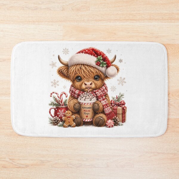 Item preview, Cute Christmas Highland Cow - Peppermint Mocha Magic Holiday Coffee designed and sold by anamul43.