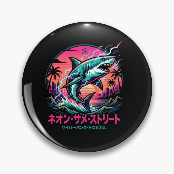 Item preview, Tokyo Night Surf - Cyberpunk Neon Shark Hoodie designed and sold by SwingShark.