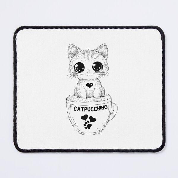 Item preview, Kawaii Cat on Cappuccino Cup with Heart Foam White designed and sold by Graphroad.