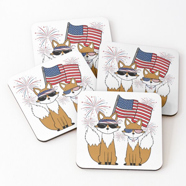 Item preview, Foxes Celebrating with Fireworks designed and sold by m2inspiration.