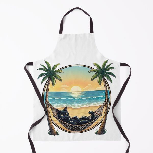 Item preview, Black Cat Hammock Beach | Funny Tropical Summer Vacation Sunset designed and sold by BlackCat Vibe.