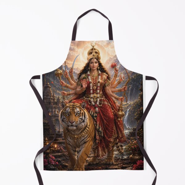 Item preview, Chandraghanta Goddess Navratri Wall Art | Dussehra Tiger Goddess Poster | Divine Durga Artwork designed and sold by Homyar.