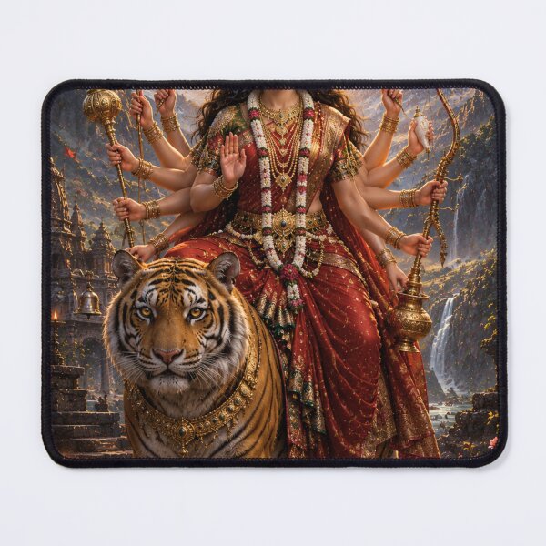 Item preview, Chandraghanta Goddess Navratri Wall Art | Dussehra Tiger Goddess Poster | Divine Durga Artwork designed and sold by Homyar.