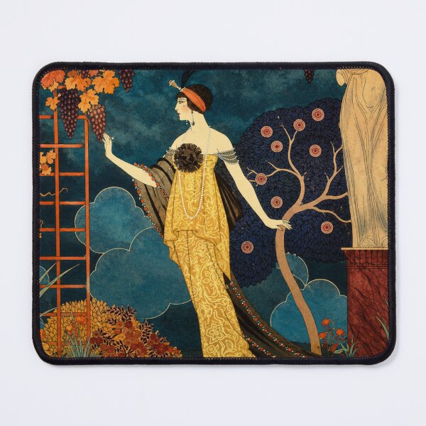 Item preview, Woman with Grapes by George Barbier - Art Deco Fashion Illustration for Vintage Glamour Lovers designed and sold by RickE.