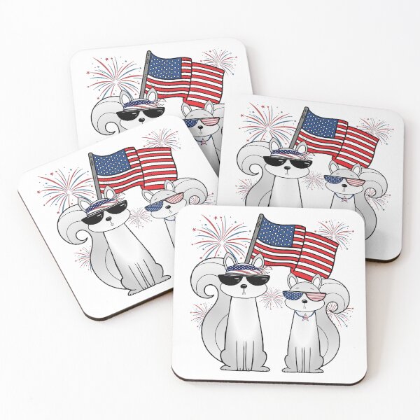 Item preview, Patriotic Squirrels with Sunglasses designed and sold by m2inspiration.