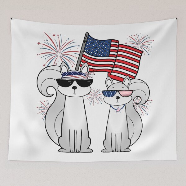Item preview, Patriotic Squirrels with Sunglasses designed and sold by m2inspiration.