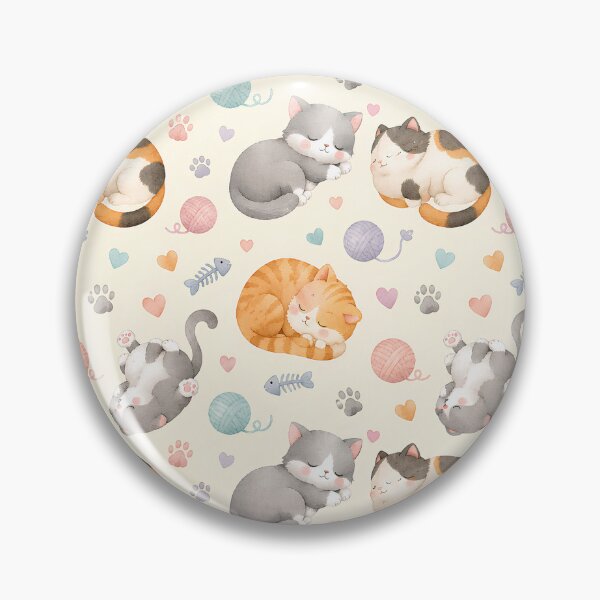 Item preview, Cute Sleeping Cats Seamless Pattern | Watercolor Kawaii Cat Design | Cozy Kitten Print for Stickers, Phone Cases & Home Decor designed and sold by agaa-vibes-studio.
