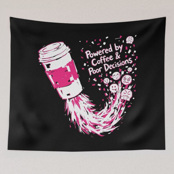 Item preview, Powered by Coffee and Poor Decisions Funny Rocket designed and sold by XYZ LAB by Jesuperman.