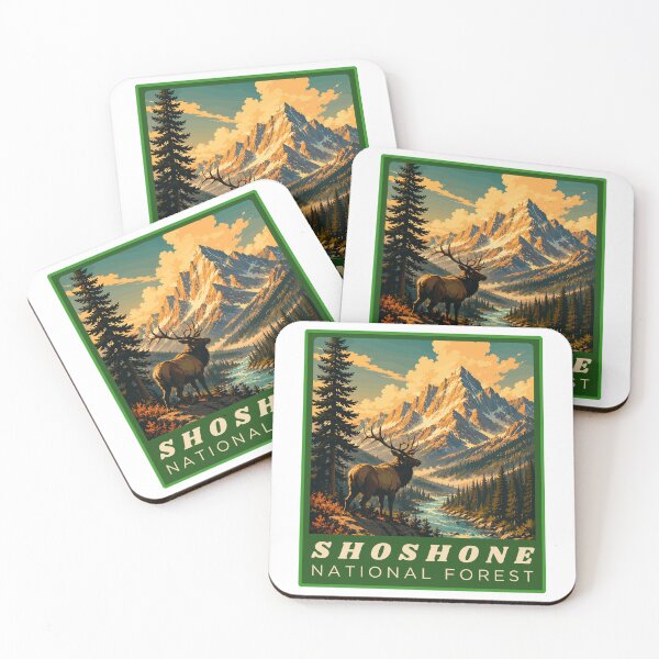 Item preview, Shoshone National Forest in North America - USA, Vintage Art Travel Landscape designed and sold by MaateoDesign.