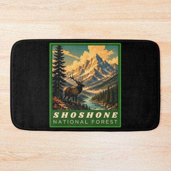 Item preview, Shoshone National Forest in North America - USA, Vintage Art Travel Landscape designed and sold by MaateoDesign.