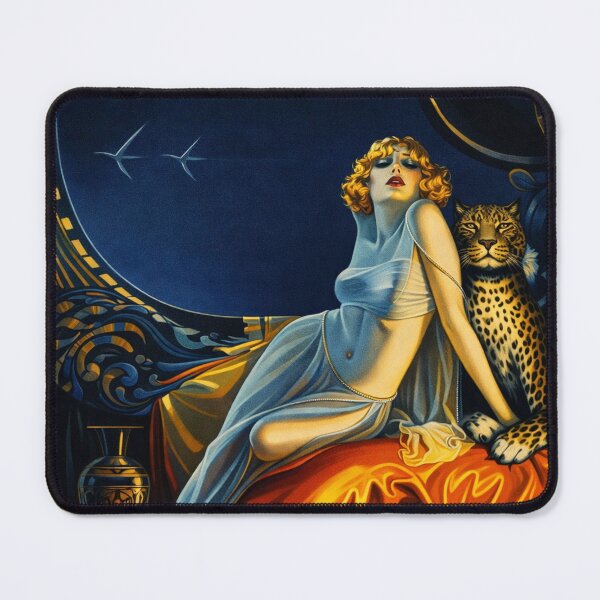 Item preview, Art Deco Illustration Glamorous Woman with Leopard for Vintage Art Lovers designed and sold by RickE.