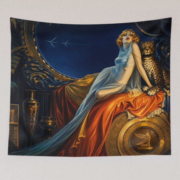 Item preview, Art Deco Illustration Glamorous Woman with Leopard for Vintage Art Lovers designed and sold by RickE.
