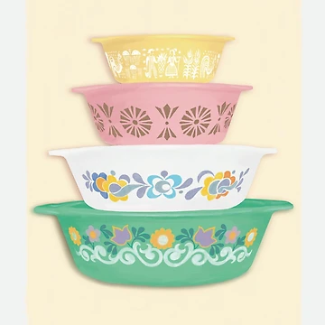 Artwork thumbnail, Retro Pyrex Stack 1 by Cat Delli-Bovi