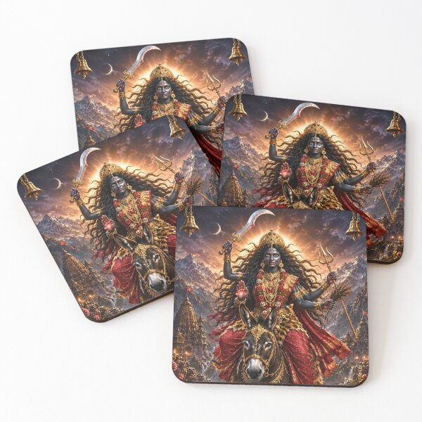 Item preview, Kalaratri Goddess Dark Divine Art | Fierce Navratri Dussehra Wall Decor | Kali Inspired Artwork designed and sold by Homyar.
