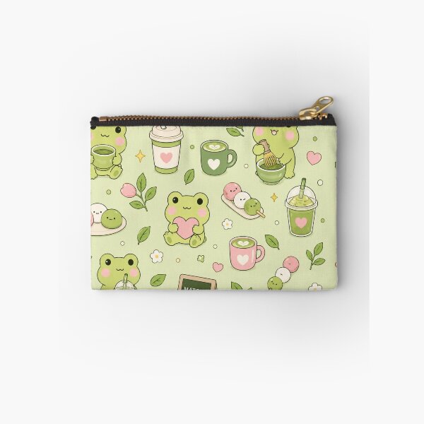 Item preview, Kawaii Frog Matcha Club Pattern designed and sold by Soft Berry Studio.