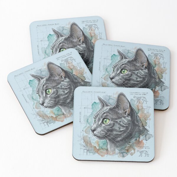 Item preview, Russian Blue Cat Observational Art Print designed and sold by Paolo-Bandal.